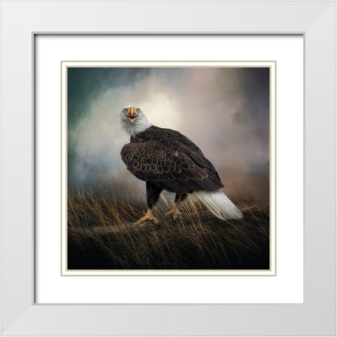 Warning Cry White Modern Wood Framed Art Print with Double Matting by Parker, Kelley