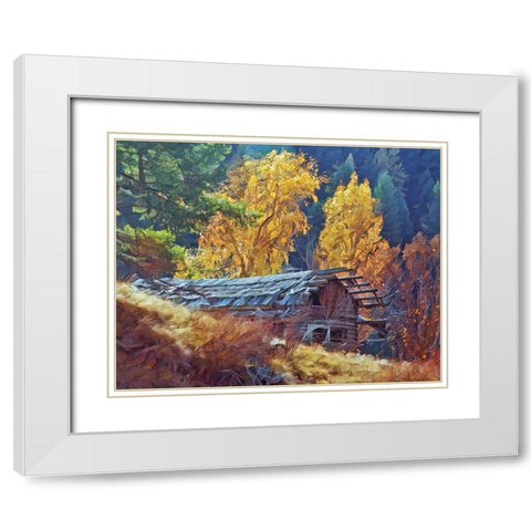 North Fork Cabin White Modern Wood Framed Art Print with Double Matting by McFerrin, Larry