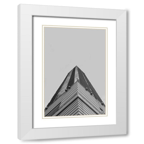 Look Tall IV White Modern Wood Framed Art Print with Double Matting by Lee, Judson