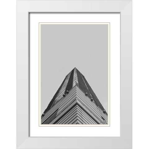 Look Tall IV White Modern Wood Framed Art Print with Double Matting by Lee, Judson