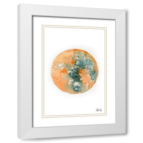 Mars White Modern Wood Framed Art Print with Double Matting by Fay, Mela