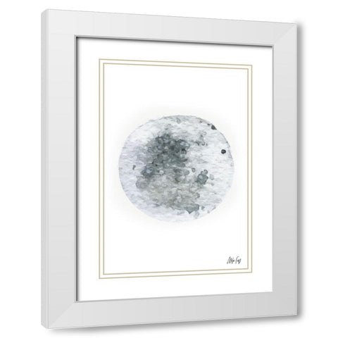 Moon White Modern Wood Framed Art Print with Double Matting by Fay, Mela