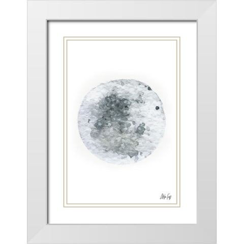 Moon White Modern Wood Framed Art Print with Double Matting by Fay, Mela