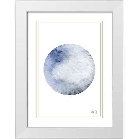 Pluto White Modern Wood Framed Art Print with Double Matting by Fay, Mela