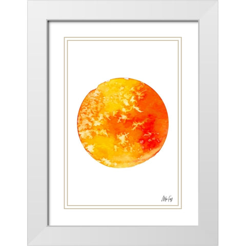 Sun White Modern Wood Framed Art Print with Double Matting by Fay, Mela