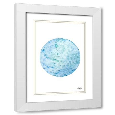 Uranus White Modern Wood Framed Art Print with Double Matting by Fay, Mela