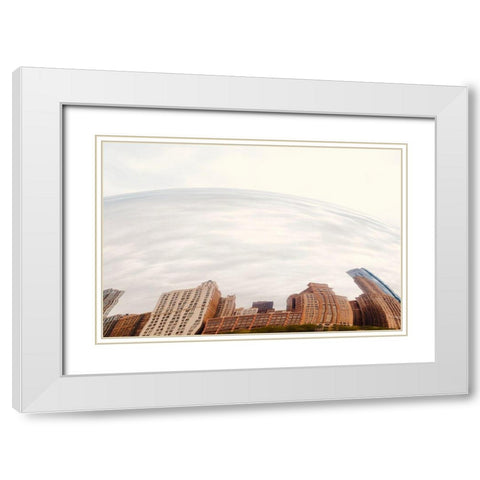 City Reflection III White Modern Wood Framed Art Print with Double Matting by Singleton, Ashley