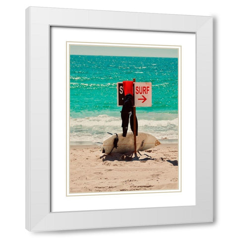 Surf White Modern Wood Framed Art Print with Double Matting by Singleton, Ashley