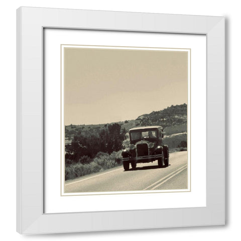 Old Car White Modern Wood Framed Art Print with Double Matting by Singleton, Ashley