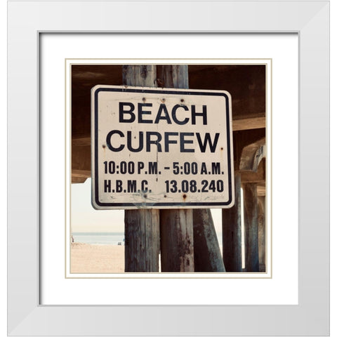 Curfew White Modern Wood Framed Art Print with Double Matting by Singleton, Ashley