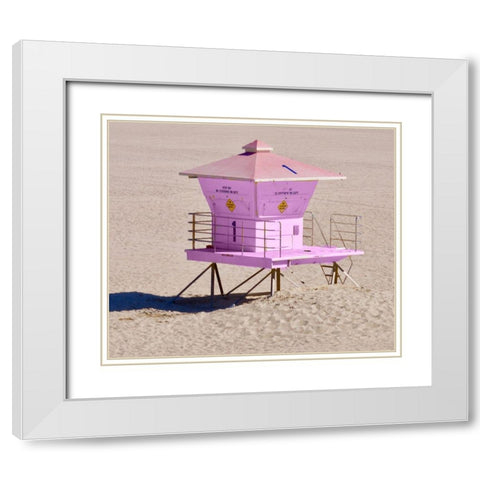 Pink Life Tower White Modern Wood Framed Art Print with Double Matting by Singleton, Ashley