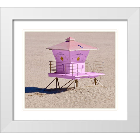 Pink Life Tower White Modern Wood Framed Art Print with Double Matting by Singleton, Ashley