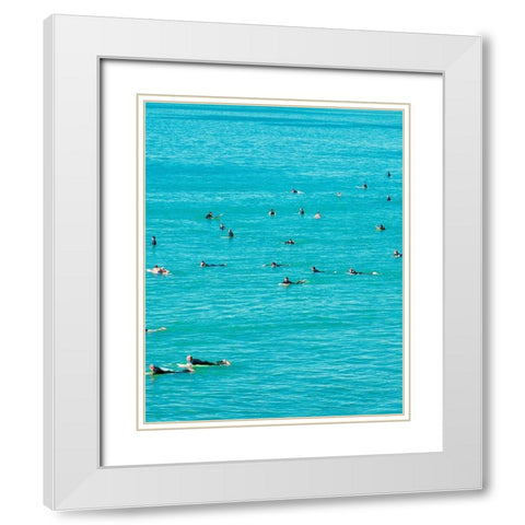 Surfer Buoys II White Modern Wood Framed Art Print with Double Matting by Singleton, Ashley