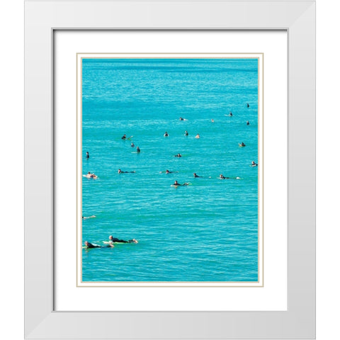 Surfer Buoys II White Modern Wood Framed Art Print with Double Matting by Singleton, Ashley