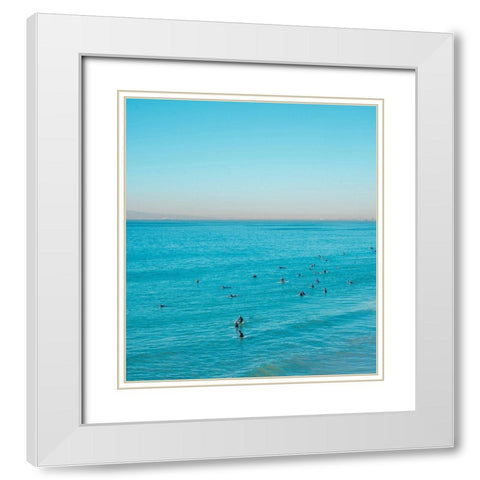 Surfer Buoys III White Modern Wood Framed Art Print with Double Matting by Singleton, Ashley