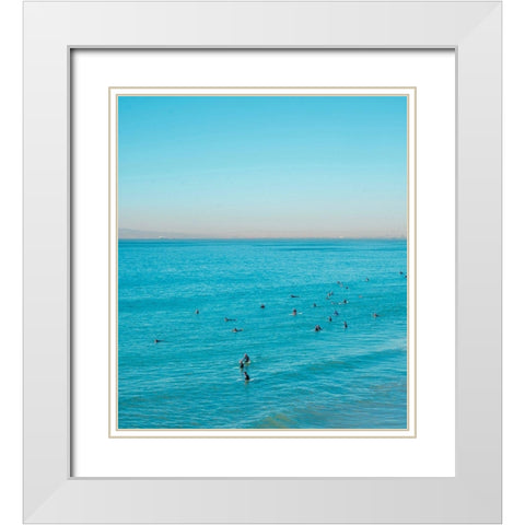 Surfer Buoys III White Modern Wood Framed Art Print with Double Matting by Singleton, Ashley