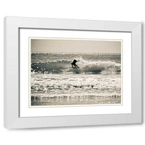 Surfer Buds II White Modern Wood Framed Art Print with Double Matting by Singleton, Ashley