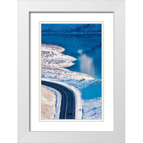 Winter Road III White Modern Wood Framed Art Print with Double Matting by Singleton, Ashley