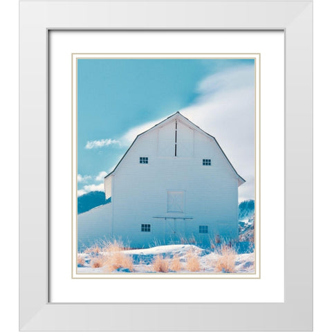 Winter Barn White Modern Wood Framed Art Print with Double Matting by Singleton, Ashley