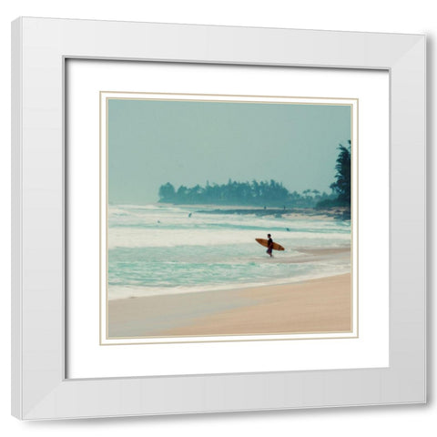 Solo Surfer White Modern Wood Framed Art Print with Double Matting by Singleton, Ashley