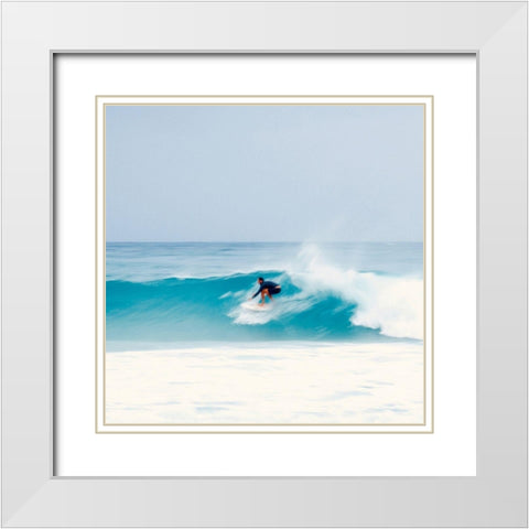 Wave Runner II White Modern Wood Framed Art Print with Double Matting by Singleton, Ashley