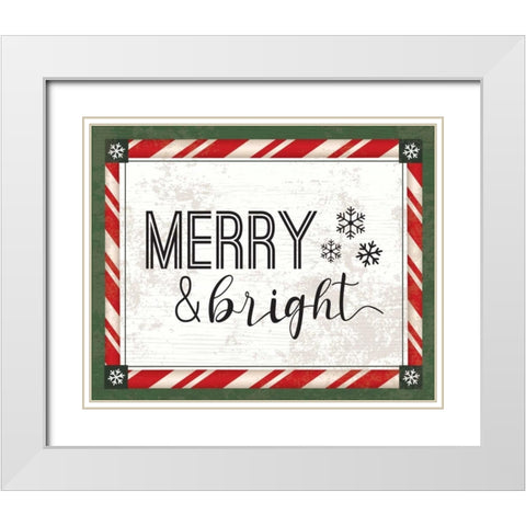 Words Christmas I White Modern Wood Framed Art Print with Double Matting by ND Art and Design