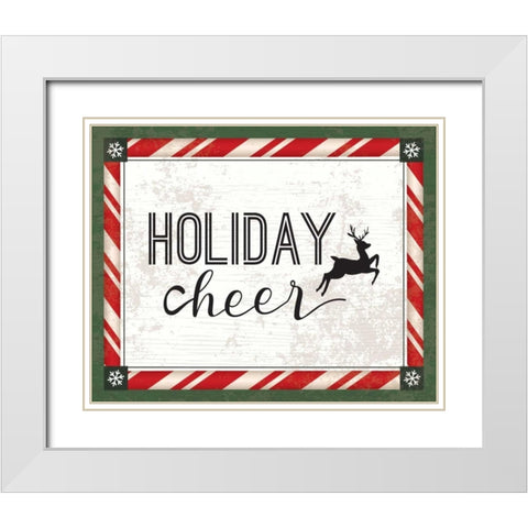 Words Christmas II White Modern Wood Framed Art Print with Double Matting by ND Art and Design