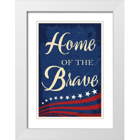 Americana I White Modern Wood Framed Art Print with Double Matting by ND Art