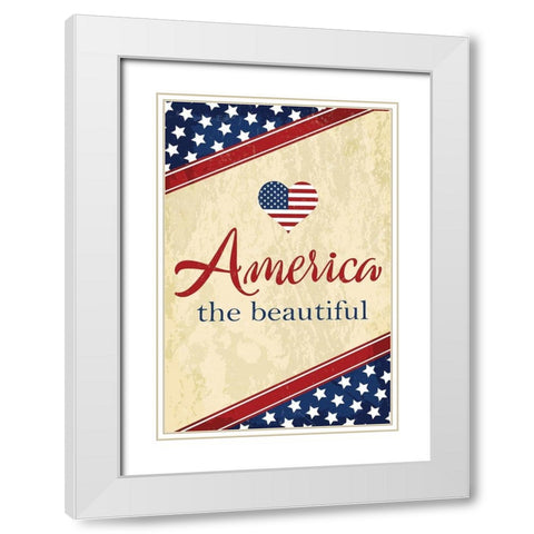 Americana III White Modern Wood Framed Art Print with Double Matting by ND Art