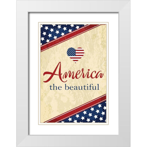 Americana III White Modern Wood Framed Art Print with Double Matting by ND Art