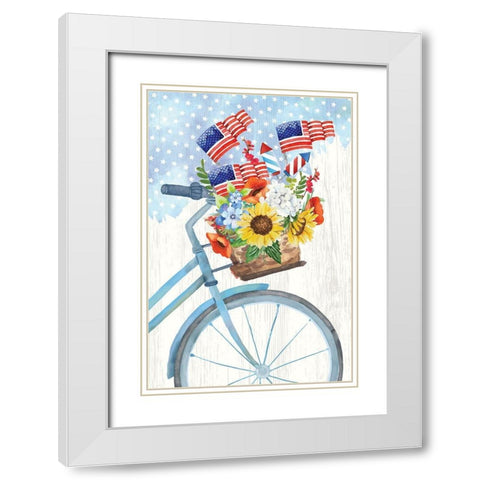 Americana I White Modern Wood Framed Art Print with Double Matting by ND Art