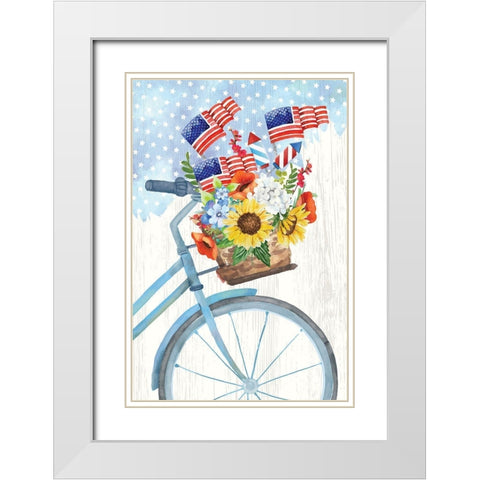 Americana I White Modern Wood Framed Art Print with Double Matting by ND Art
