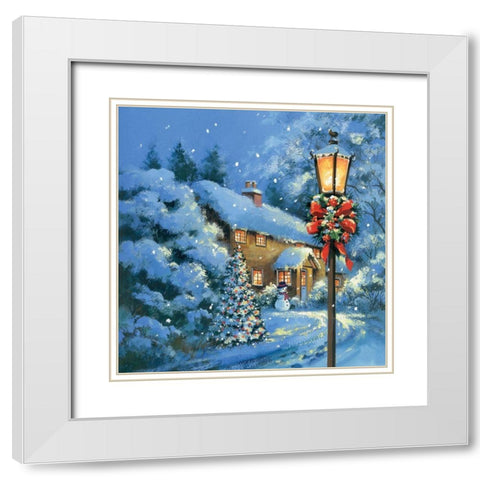 Peace on Earth White Modern Wood Framed Art Print with Double Matting by P.S. Art