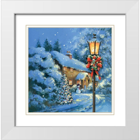 Peace on Earth White Modern Wood Framed Art Print with Double Matting by P.S. Art