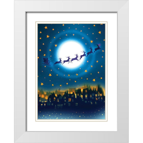 In Flight White Modern Wood Framed Art Print with Double Matting by P.S. Art