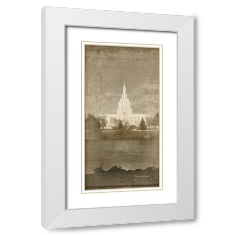 Idaho Falls Temple White Modern Wood Framed Art Print with Double Matting by Murdock, Ramona