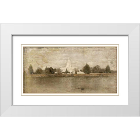 Idaho Falls Temple Landscape White Modern Wood Framed Art Print with Double Matting by Murdock, Ramona