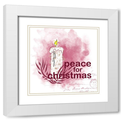 Peace for Christmas White Modern Wood Framed Art Print with Double Matting by Murdock, Ramona