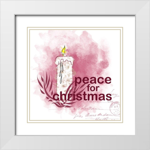 Peace for Christmas White Modern Wood Framed Art Print with Double Matting by Murdock, Ramona