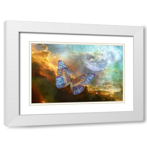 Give Thanks White Modern Wood Framed Art Print with Double Matting by Murdock, Ramona