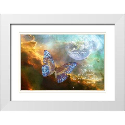 Give Thanks White Modern Wood Framed Art Print with Double Matting by Murdock, Ramona