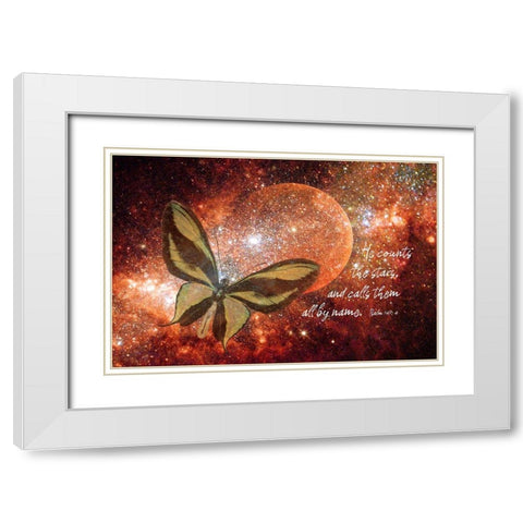 He Counts the Stars White Modern Wood Framed Art Print with Double Matting by Murdock, Ramona