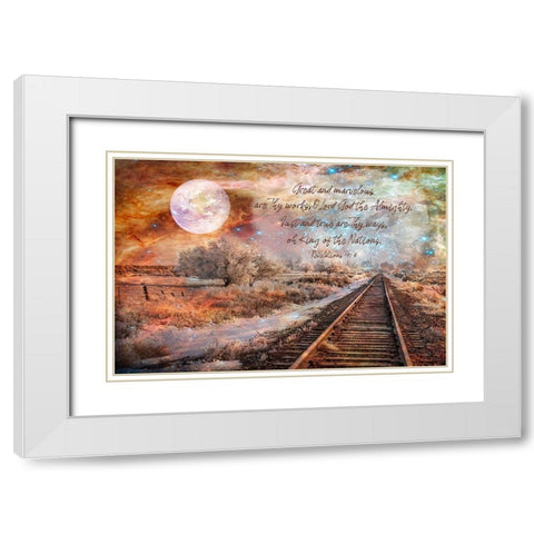 Marvelous Are Thy Works White Modern Wood Framed Art Print with Double Matting by Murdock, Ramona
