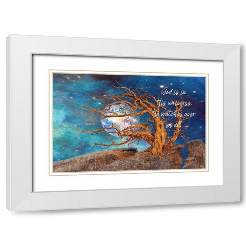 God in His Universe White Modern Wood Framed Art Print with Double Matting by Murdock, Ramona