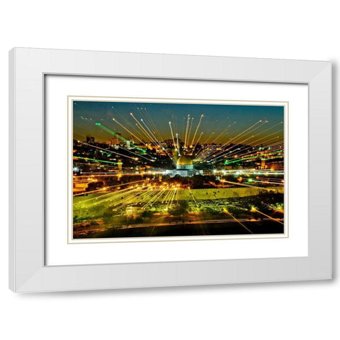 Jerusalem Points of Light White Modern Wood Framed Art Print with Double Matting by Murdock, Ramona