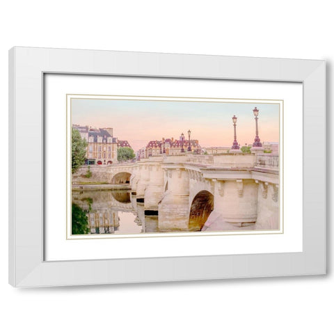 Paris at Dawn White Modern Wood Framed Art Print with Double Matting by Murdock, Ramona