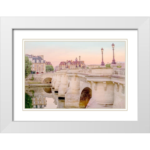 Paris at Dawn White Modern Wood Framed Art Print with Double Matting by Murdock, Ramona