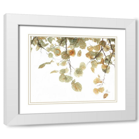 Aspen Leaves II White Modern Wood Framed Art Print with Double Matting by Murdock, Ramona