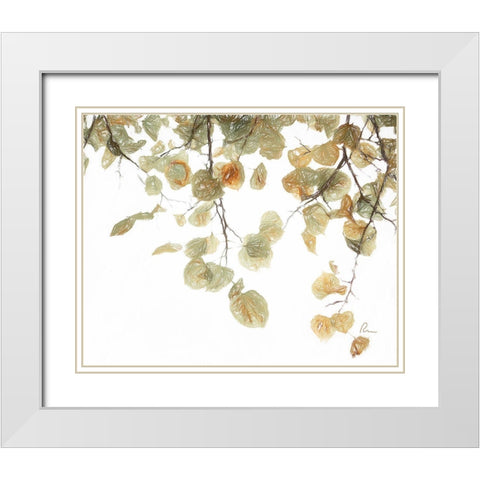 Aspen Leaves II White Modern Wood Framed Art Print with Double Matting by Murdock, Ramona