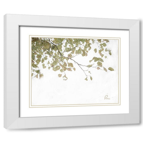Aspen Leaves III White Modern Wood Framed Art Print with Double Matting by Murdock, Ramona